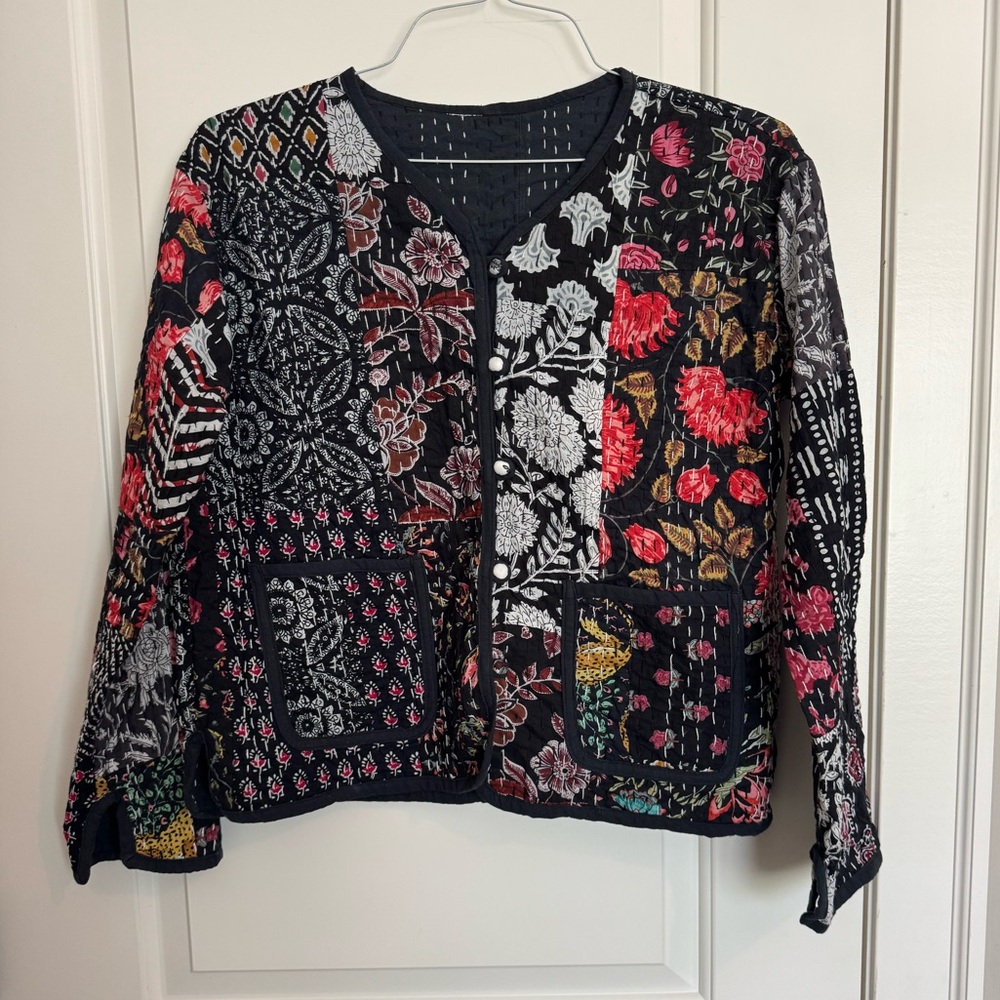 Authentic Kantha women’s reversible jacket